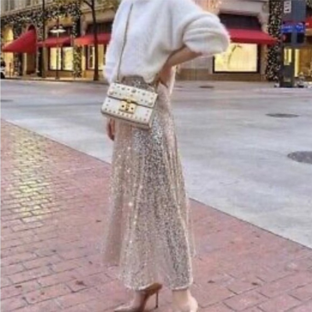 H&M sequined midi skirt